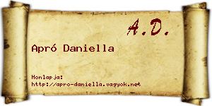 Apró Daniella névjegykártya